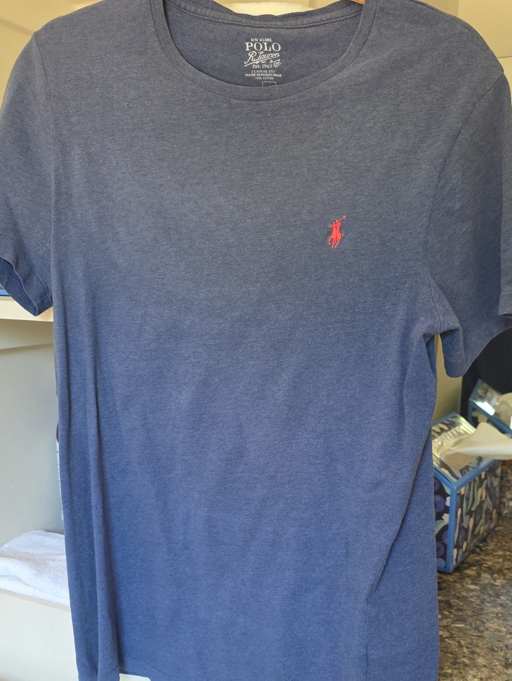 Blue Ralph Lauren Crew Neck Short Sleeve T Shirt, SLIM Fit.